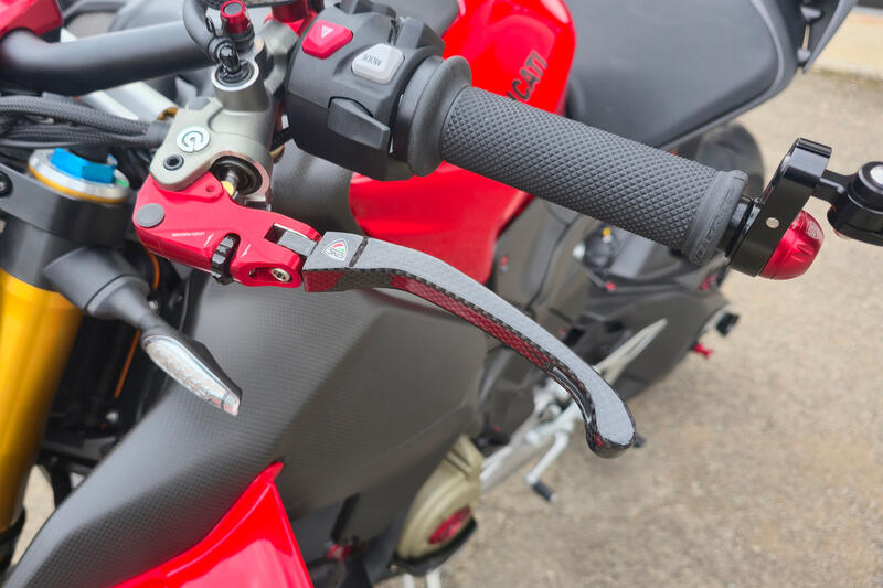 Clutch Lever Race EVO Folding Glossy Carbon for Brembo semi-radial master cylinders Red