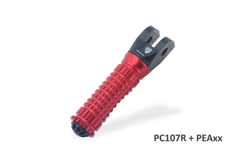 Round Sport Footpegs - Passenger Red