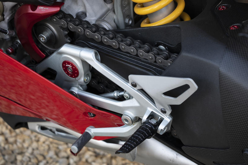 Footpegs for OEM rearsets Ducati LIGHT - driver Black