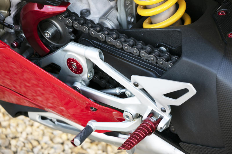 Footpegs for OEM rearsets Ducati LIGHT - driver Red