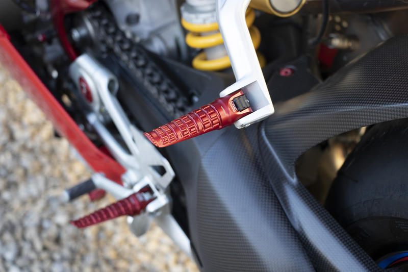 Footpegs for OEM rearsets Ducati LIGHT - passenger Red