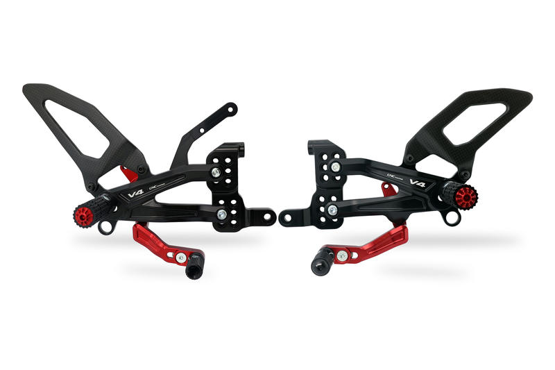 Adjustable rear sets RPS Ducati Panigale V4 - Carbon Black/Red