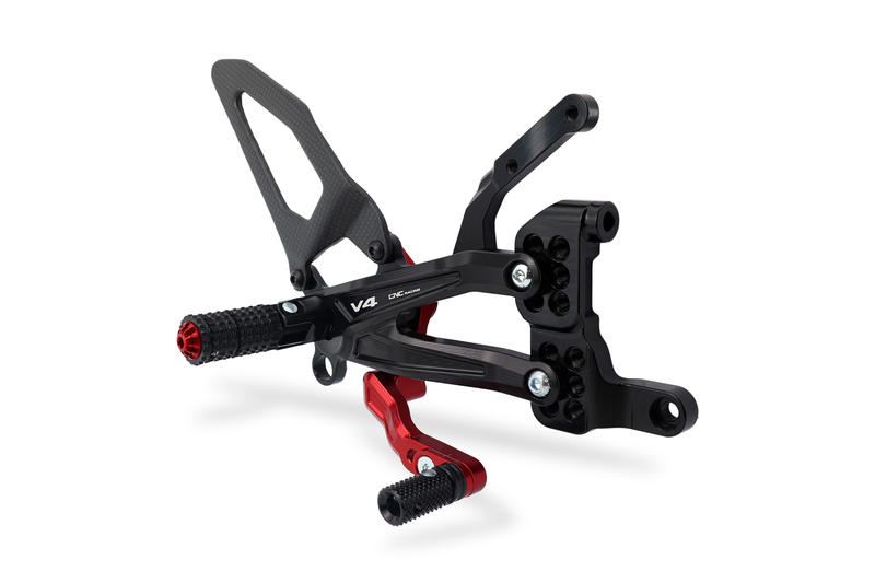 Adjustable rear sets RPS Ducati Panigale V4 - Carbon Black/Red
