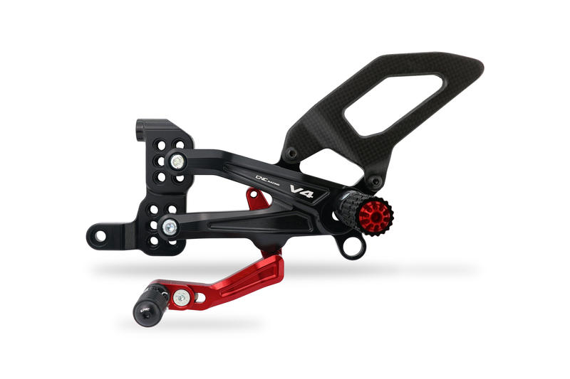 Adjustable rear sets RPS Ducati Panigale V4 - Carbon Black/Red