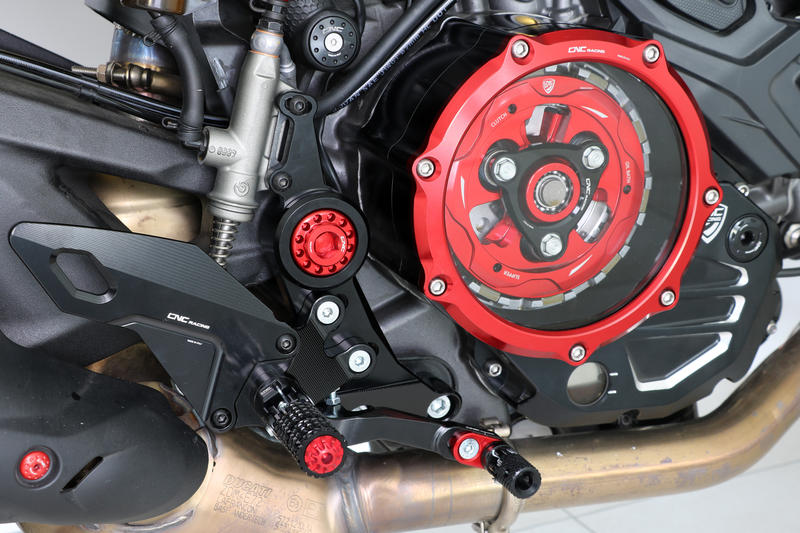 Adjustable rear sets rider Ducati Monster 937 Black/Red