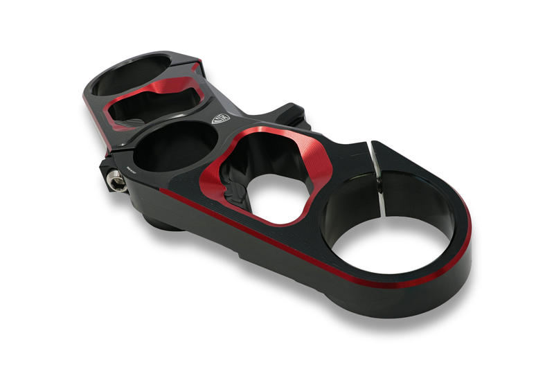 Triple clamps - Top Yoke - Bicolor Black/Red