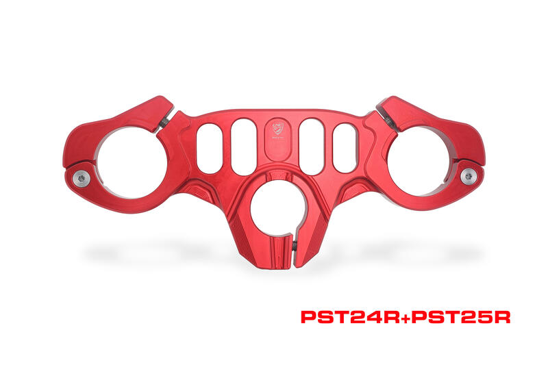 Steering Clamp Kit for Ducati Panigale V2 MY2025 - For use with PST24 Top Yoke Red