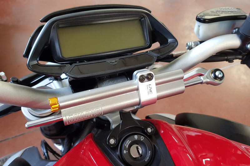 STEERING DAMPER KIT MV AGUSTA BRUTALE 800 MY2016 - for CNC Racing handlebar bracket Silver