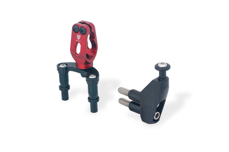 Steering damper kit Ducati Hypermotard 950/950 SP for CNC Racing triple clamps kit PS535/PS536 Black/Red