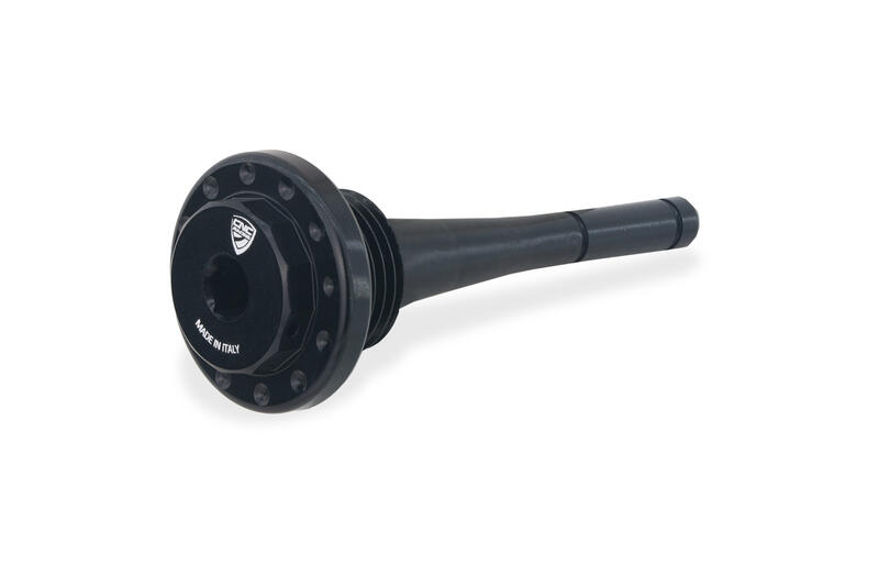 Oil filler cap Exagon M18x1,5 with level dipstick Black