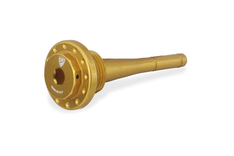 Oil filler cap Exagon M18x1,5 with level dipstick Gold