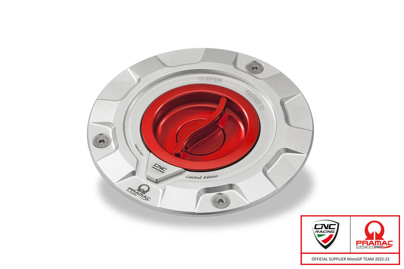 Fuel tank cap - Pramac Racing Limited Edition Silver/Red